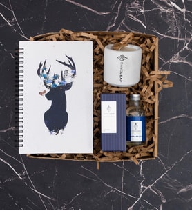 Geyik Tasarım Defter, Mum, Kolonya Hediye Kutusu