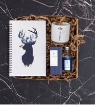 Geyik Tasarım Defter, Mum, Kolonya Hediye Kutusu