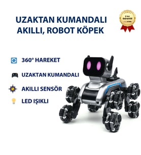 Uzaktan Kumandalı Akıllı, Eğitici Sesli Işıklı Akrobat Robot Köpek