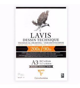 Clairefontaine Lavis Dessin Çizim Defteri 200g 20 Yaprak A3