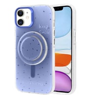 iPhone 11 Kılıf Magsafe Şarj Özellikli Tak-Çıkar Pop Soketli Tiktok Kapak (Mavi)