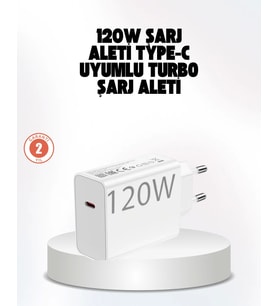 120W Güçlü Hızlı Şarj Adaptörü ve Type-C Kablo Seti – Güvenli Şarj Teknolojisi