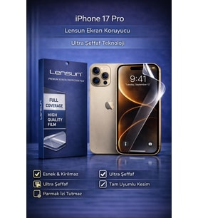 Lensun iPhone 17 Pro Ultra Şeffaf Esnek Ekran Koruyucu Film
