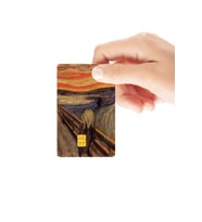 Edvard Munch Çığlık Tablosu Temalı Parlak Kredi/Banka Kart Kaplama Sticker