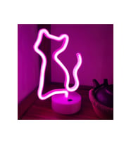 Neon Led Lamba Kedi Led Işıklı Lamba Pilli Masa Lambası