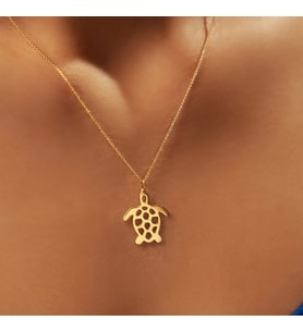 Caretta Caretta 14 Ayar Altın Kolye
