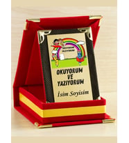 Kişiye Özel Okuyorum ve Yazıyorum Plaketi - Mini Plaket
