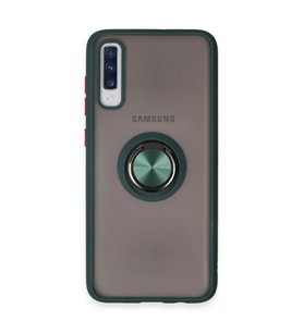 Galaxy A70 Kılıf Montreal Yüzüklü Silikon Kapak - Yeşil