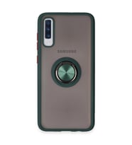 Galaxy A70 Kılıf Montreal Yüzüklü Silikon Kapak - Yeşil