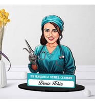 En Başarılı Kadın Genel Cerrahına Hediye Karikatürlü Biblo