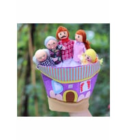 Peluş Aile El Parmak Kuklası Eğlenceli Eğitici Oyuncak Parmak Kukla Eldiven