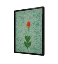Kırmızı Lale Ebru Çerçeveli Mdf Tablo