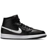 Nike Air Jordan 1 Mid Unisex Leather Sneaker Hakiki Deri Bilekli Günlük Spor Ayakkabı Siyah