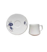 Evaliza Nostaji Kelebek Mavi 130ML 6 Kişilik Double Kahve Fincan Takımı