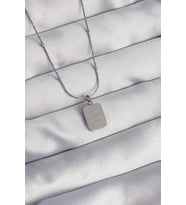 316L Çelik Gümüş Renk Kare Charm Model Kolye TJ-BKO8927