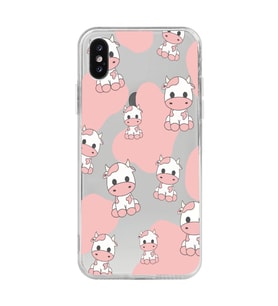 Iphone Xsmax Uyumlu İnek Desenli Şeffaf Telefon Kılıfı
