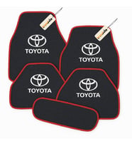 Toyota Logolu 5’li Oto Halı Paspas Takımı – Araca Uyumlu, Estetik ve Konforlu Kullanım (Antrasit - Kırmızı)