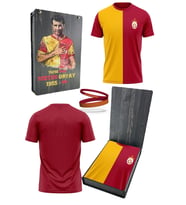 Galatasaray Orijinal Lisanslı 5 Yıldızlı Sarı Kırmızı Erkek T-Shirt + Bileklik Set Hediy (Sarı-Kırmızı)