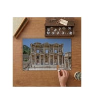 Celsus Kütüphanesi Tasarımı 240 parça Ahşap Puzzle Ahşap Kutuda MP08859