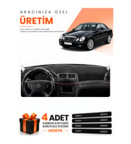 MERCEDES W211 E-CLASS (2002-2009) Uyumlu Torpido Koruma Örtüsü Oto Kılıfı - Siyah Gri