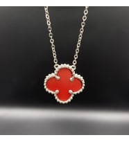 Yonca Gümüş Kolye Rose Altın Kaplama Gümüş Kolye Yonca Yaprağı Kolye