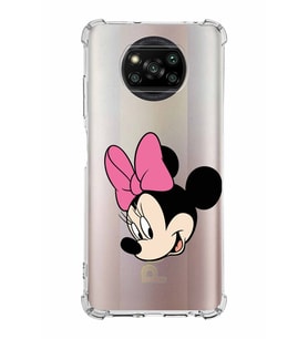 Xiaomi Poco X3 NFC Köşe Korumalı Antişok Kapak Minnie Mouse Tasarımlı Şeffaf  Kılıf