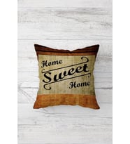 Home Sweet Home Çift Tarafı Baskılı Gizli Fermuarlı Yastık Kılıfı Kırlent Koltuk Yastık Kılıfı (Bej-Kahve)