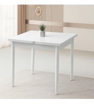 Yanlardan Açılır Büyüyen Yemek Masası Beyaz 75x80cm SADECE MASA FİYATIDIR