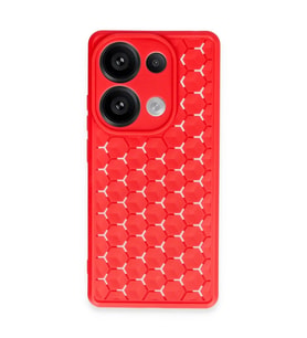 Xiaomi Redmi Note 13 Pro 4G Kılıf Petek Silikon Kapak - Kırmızı