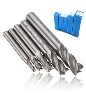 HSS Düz Shank 4 Flüt End Mill Kesici CNC Uç 10 lu Set 1.5mm-10mm