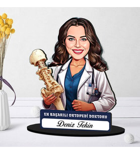 En Başarılı Kadın Ortopedi Doktoruna Hediye Karikatürlü Biblo