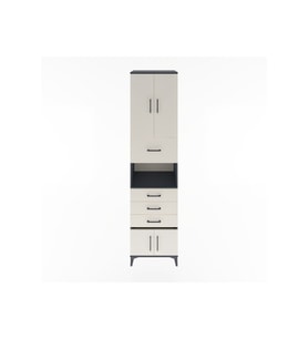 Hyperion Dolap 3 Raflı 4 Çekmeceli 4 Kapaklı 60x44x243 Antrasit-Aytaşı