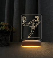Futbolcu Tasarımlı Lamba Kişiye Özel İsimli 3d Led Masa Lambası Doğum Günü Hediyesi Lamba