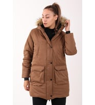 Maraton Regular Kadın Kapüşonlu Taba Parka