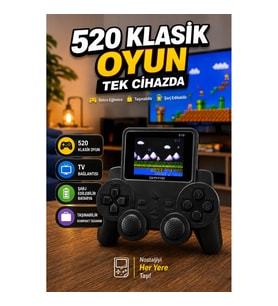 520 Oyunlu Şarjlı El Konsolu – TV Bağlantılı Taşınabilir Oyun Cihazı