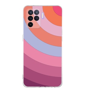 PrintiFy Oppo Reno 5 Lite Uyumlu Kamera Korumalı Renk Cümbüşü F Tasarımlı Şeffaf Silikon Kılıf