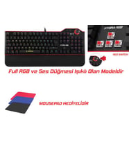 Rampage Hydra R6 Full Color RGB LED Gaming Pro RED Switch Aluminy