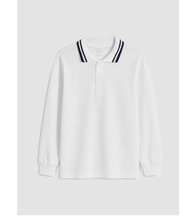 LCW Kids Beyaz Polo Yaka Erkek Çocuk Tişört