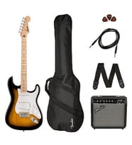 Squier 0371720603 Sonic Stratocaster Elektro Gitar Seti (2-Color Sunburst) Frontman 10G Amfi Kılıf ve Aksesuarlar Dahil Paket