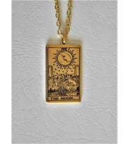 Altın Kaplama The Moon Tarot Gümüş Kolye
