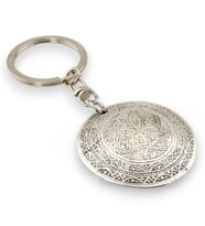 Otantik Motifli Kalkan Şeklinde Dersenli Metal Anahtarlık KC181