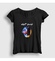 Presmono Kadın Siyah Random Daft Punk T-Shirt 60292tt