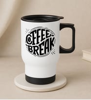 BK Gift Coffee Tasarımlı Kulplu Beyaz Çelik Bardak Termos Mug 450ml-7, Sevgiliye Hediye, Arkadaşa Hediye, Eşe Hediye (Metal)