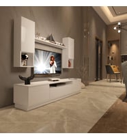 Decoraktiv Trio 5DAS Mdf Tv Ünitesi Tv Sehpası - Parlak Beyaz