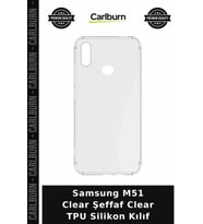 Samsung M51 Clear Şeffaf Clear TPU Silikon Kılıf Cep Koruyucu Telefon Kılıfı Kapak