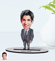 BK Gift Kişiye Özel Erkek Ceo Karikatürlü Ahşap Biblo Model 7