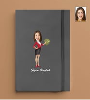 Kişiye Özel Bankacı Kadın Model 13x21 Gri Defter-36