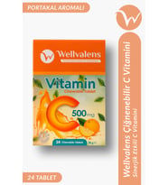 Vitamin C 500 mg Çiğnenebilir Tablet (Şekersiz)  24 Tablet, Portakal Aromalı