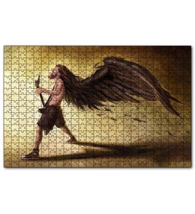 Cakapuzzle Saçları Kanatlanan Elektrogitarlı Müzisyen  Puzzle Yapboz MDF (Ahşap) (120 Parça)
