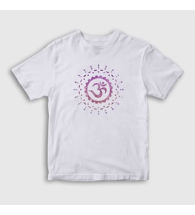 Presmono Unisex Çocuk Beyaz Om Sembol Meditasyon Hediye Yoga T-Shirt 512927tt (Beyaz)